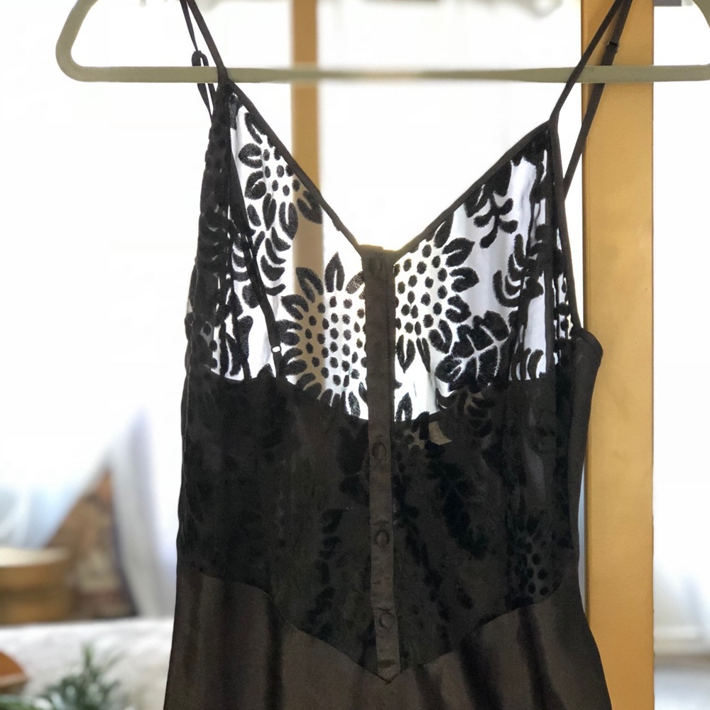 Black chemise calf length nightgown . Sexy classy